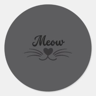 Adesivo Redondo Gato Gatinho Meow Engraçado Bigode e Vibrissa