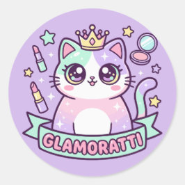 Adesivo Redondo Gato Glamoratti