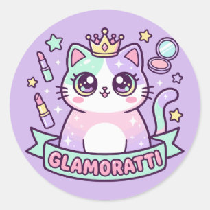 Adesivo Redondo Gato Glamoratti
