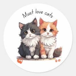 Adesivo Redondo Gato Lover Themed Sticker