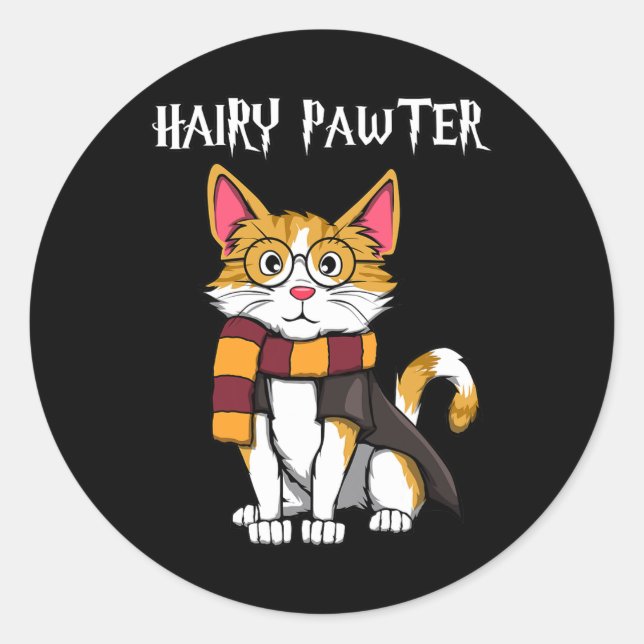 Adesivo Redondo Gato Mágico Com Gles Que Gato (Frente)