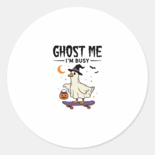 Adesivo Redondo Gato Me Eu Estou Ocupado Halloween Ganso Skateboar