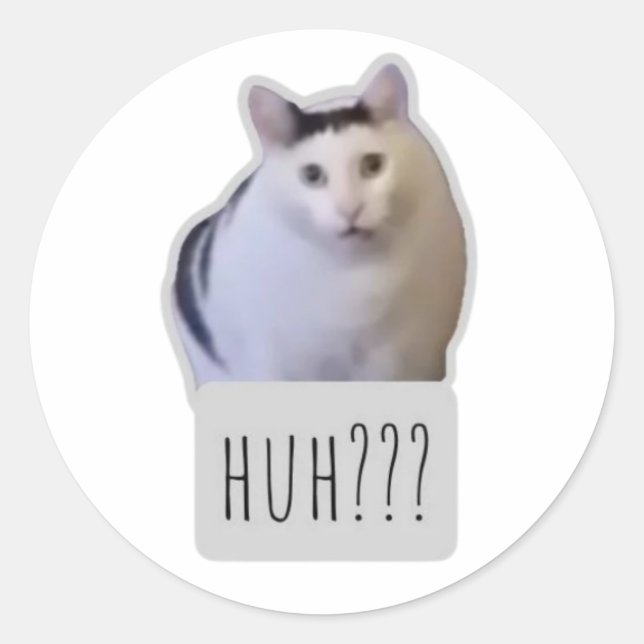 Adesivo Redondo gato meme engraçado (Frente)