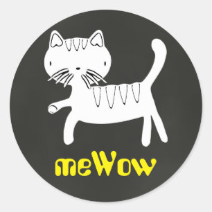 Adesivo Redondo Gato meWOW Chalk Customizable Good Job Sticker