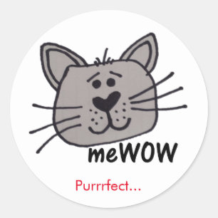 Adesivo Redondo Gato meWOW Good Job Reward Customizable Sticker