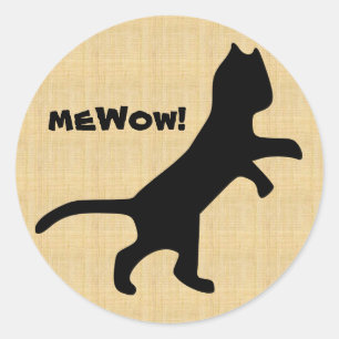 Adesivo Redondo Gato meWOW Wood Customizable Excelente Job Sticker