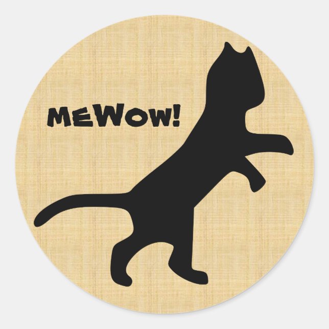 Adesivo Redondo Gato meWOW Wood Customizable Excelente Job Sticker (Frente)