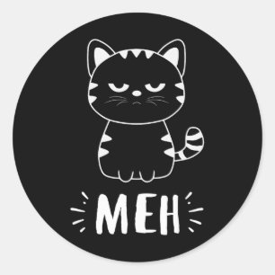 Adesivo Redondo Gato Moguoso Adora Mulheres Meninas Gato - Gato En