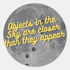 Adesivo Redondo Gato na Lua