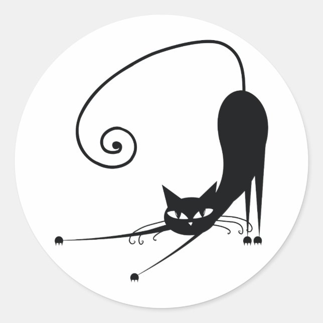 Adesivo Redondo Gato Negro (Frente)