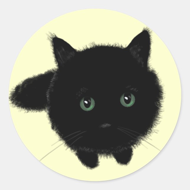 Adesivo Redondo Gato Negro (Frente)