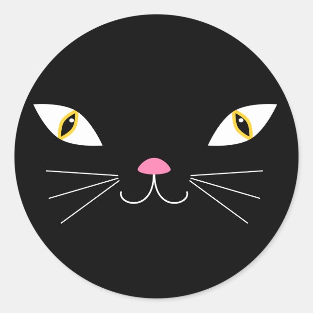 Adesivo Redondo Gato negro (Frente)