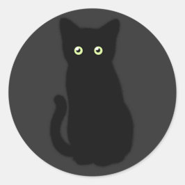 Adesivo Redondo Gato negro, gatinho fofo, diversão espetacular