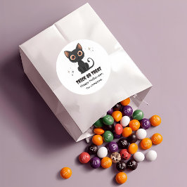 Adesivo Redondo Gato Negro Gato-Gato-de-Halloween - Design de Truq
