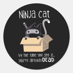 Adesivo Redondo Gato Ninja