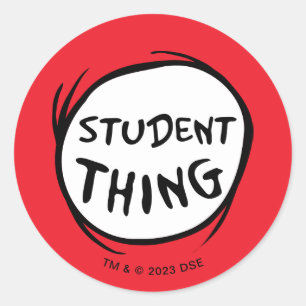 Adesivo Redondo Gato no Chapéu Uma Coisa Dois Estudantes