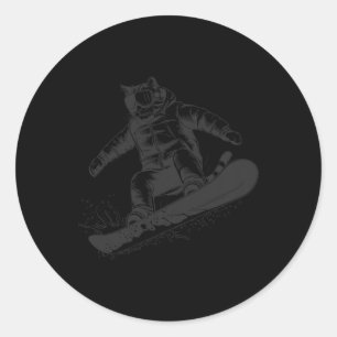 Adesivo Redondo Gato Num Snowboard Gato De Gato Para Homens