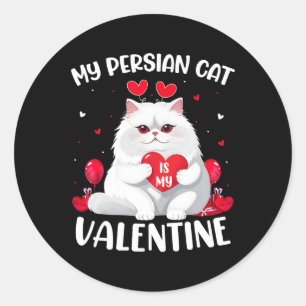 Adesivo Redondo Gato Persa É Meu Coração Namorados Gato Persa Vale
