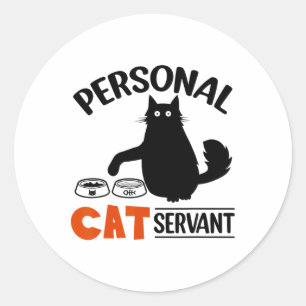 Adesivo Redondo Gato Pessoal Negro Engraçado