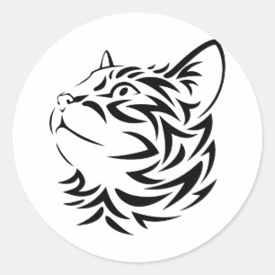 Adesivo Redondo gato preto