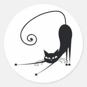 Adesivo Redondo Gato preto