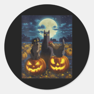 Adesivo Redondo Gato Preto Feminino Cachorro Frango Halloween Abób