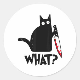 Adesivo Redondo Gato Que_ Engraçado Gato Preto 