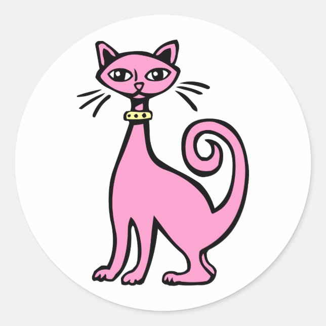 Adesivo Redondo Gato Retroativo (Frente)