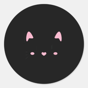 Adesivo Redondo Gato rosto gatinho gatos fofos amantes sorriso hal