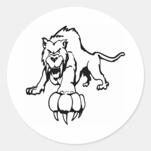 Adesivo Redondo Gato selvagem, wildcat, lince, gato, pantera,