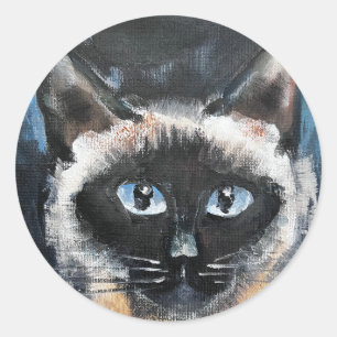 Adesivo Redondo gato siamês
