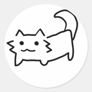 Adesivo Redondo Gato simples bonito
