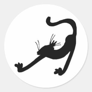 Adesivo Redondo Gato Stretch Silhouette