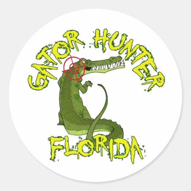 Adesivo Redondo Gator Hunter Florida (Frente)
