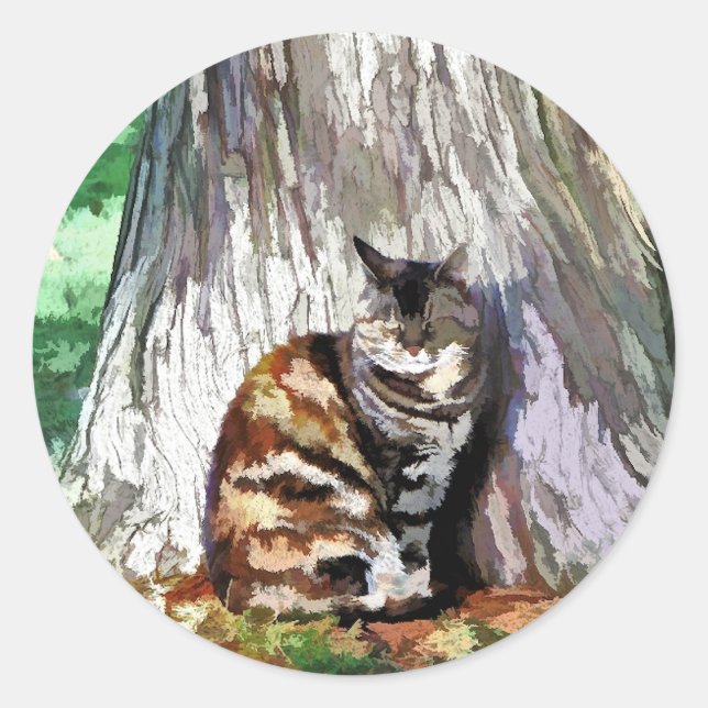 ADESIVO REDONDO GATOS (Frente)