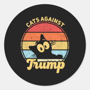 Adesivo Redondo Gatos Contra A Eleição Anti Trump Funny Anti Trump