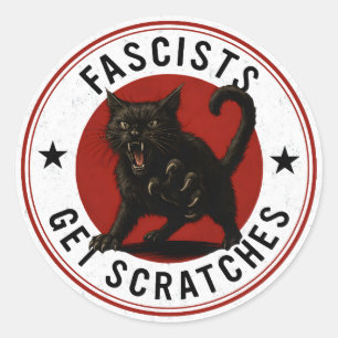 Adesivo Redondo Gatos Contra Fascistas
