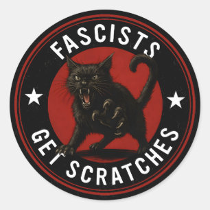 Adesivo Redondo Gatos Contra Fascistas