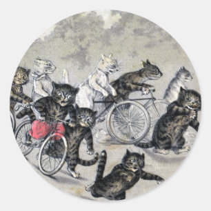 Adesivo Redondo Gatos da equitação da bicicleta