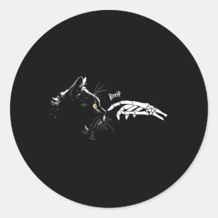 Adesivo Redondo Gatos de Gato Negro, Gato de Mão, Foguete de Hallo