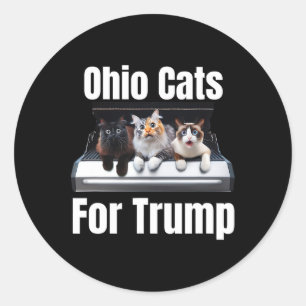 Adesivo Redondo Gatos de Ohio para Trump - Gato político engraçado