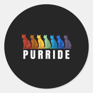 Adesivo Redondo Gatos De Pursão De Orgulho gay Mês Do Arco-Íris Lg
