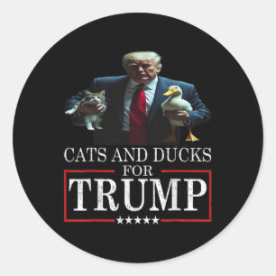Adesivo Redondo Gatos E Patos Para Trump 2024 Gatinhos E Patos Par