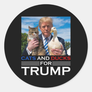 Adesivo Redondo Gatos E Patos Para Trump 2024 Gatinhos E Patos Par