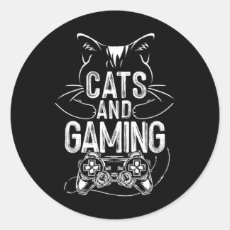 Adesivo Redondo Gatos Engraçados Para Gamer Cat Lover Mãe