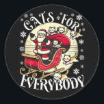 Adesivo Redondo Gatos Engraçados Para Todo Mundo Feliz Natal Engra<br><div class="desc">Gatos Engraçados Para Todos Felizes Natal Engraçados Gatos Gato 1</div>