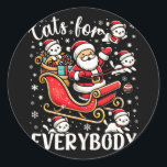 Adesivo Redondo Gatos Engraçados Para Todo Mundo Feliz Natal Engra<br><div class="desc">Gatos Engraçados Para Todos Felizes Natal Engraçados Gatos De Natal 5</div>