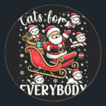 Adesivo Redondo Gatos Engraçados Para Todo Mundo Feliz Natal Engra<br><div class="desc">Gatos Engraçados Para Todos Felizes Natal Engraçados Gatos De Natal 5</div>