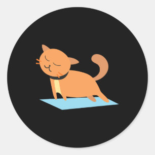 Adesivo Redondo Gatos Fofos Meditando Para Homens e Mulheres Legai