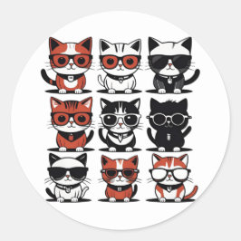 Adesivo Redondo Gatos Gatinhos